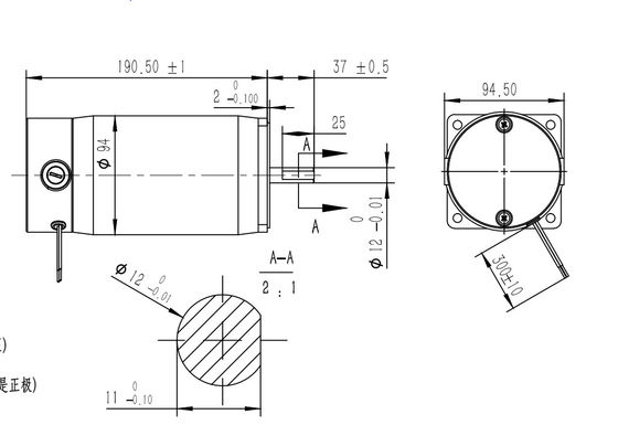 el imán permanente de 300W 500W cepilló esfuerzo de torsión 24V 48V del motor de DC el alto para el cortacésped