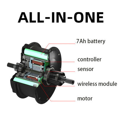 Motor de corriente continua sin escobillas 100W-500W Sensor de par Plegable Motor de centro de la bicicleta